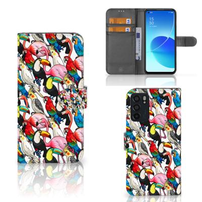 OPPO Reno6 5G | Telefoonhoesje | Met pasjeshouder | Birds