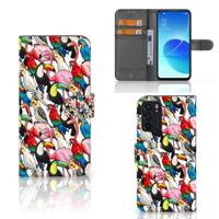 OPPO Reno6 5G | Telefoonhoesje | Met pasjeshouder | Birds