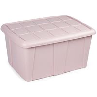 Plasticforte Opslagbox met deksel - Lichtroze - 60L - kunststof - 63 x 46 x 32 cm - Opbergbox - thumbnail