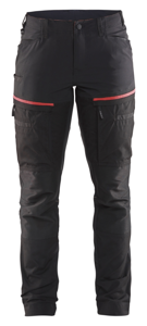 Blåkläder Servicewerkbroek met stretch voor dames 71661845 | Zwart/Rood | Maat 36 - 7330509800195