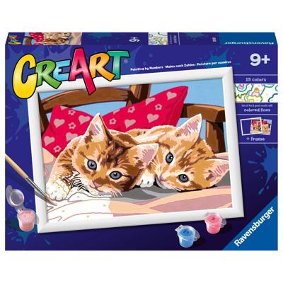 Ravensburger CreArt Schilderen op nummer twee knuffelige katten