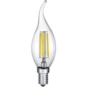 LED Lamp - Kaarslamp - Filament - Trion Kirza - 4W - E14 Fitting - Warm Wit 2700K - Dimbaar - Transparent Helder - Glas