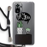 Hey you cactus: Xiaomi Redmi Note 10S Transparant Hoesje met koord