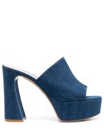 Gianvito Rossi mules en jean à plateforme 130 mm - Bleu