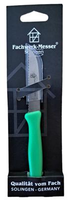 Diggers Keukenmes 18cm, kunstof handvat, recht, gekarteld, groen - DIG517