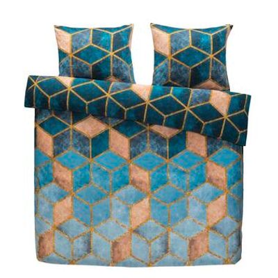 Dekbedovertrek Tornio grafisch - blauw - 240x200/220 cm