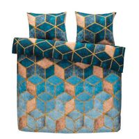 Dekbedovertrek Tornio grafisch - blauw - 240x200/220 cm