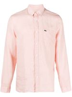Lacoste chemise en lin à logo brodé - Rose