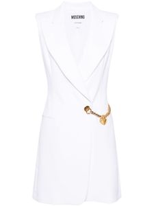 Moschino heart-chain wrapped mini dress - Blanc