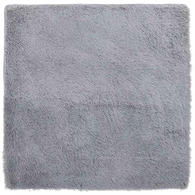 Hoogpolig vloerkleed NAVARRA 240x240 cm polyester zilvergrijs