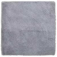 Hoogpolig vloerkleed NAVARRA 240x240 cm polyester zilvergrijs