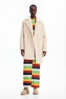 Bouclé jas met overslag - WHITE - M