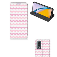 OnePlus Nord 2 5G Hoesje met Magneet Waves Roze - thumbnail