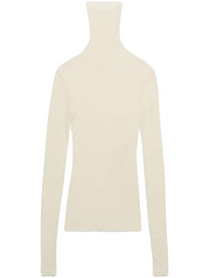 AMI Paris pull nervuré à col roulé - Tons neutres