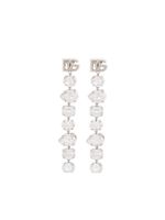 Dolce & Gabbana logo-plaque drop earrings - Argent - thumbnail