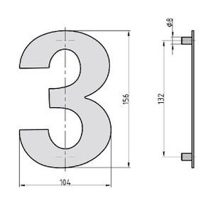 Basi 7300-0003 Huisnummerbord RVS