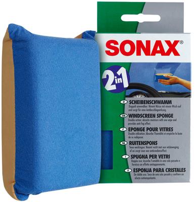 SONAX Ruitenspons 8 x 16 cm viscose geel/groen