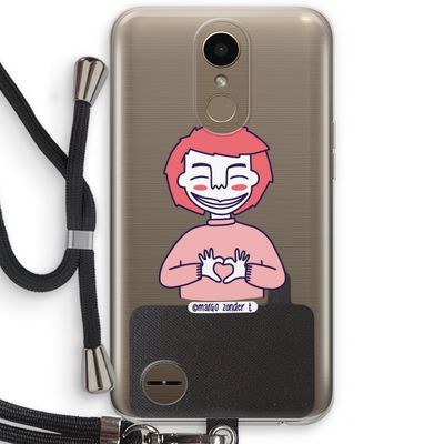 Hartje: LG K10 (2017) Transparant Hoesje met koord