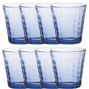 16x Drinkglazen/waterglazen blauw 220 ml Prisme