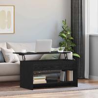 Salontafel Zwart Eiken 80 x 50,5 x 41,5 cm Bewerkt hout