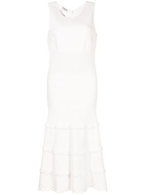 CHANEL Pre-Owned robe mi-longue à design sans manches - Blanc