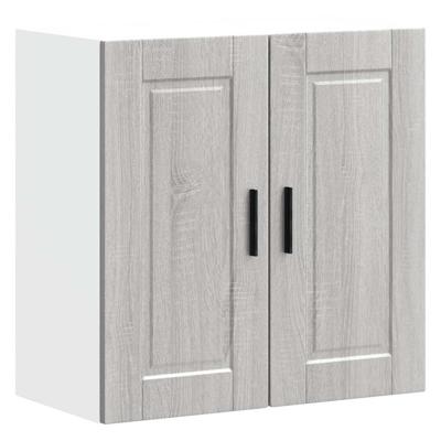 Keukenwandkast Porto bewerkt hout grijs sonoma eiken