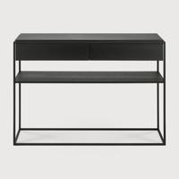 Ethnicraft Sidetable 'Monolit' Gevernist Eikenhout, 122cm, kleur Zwart