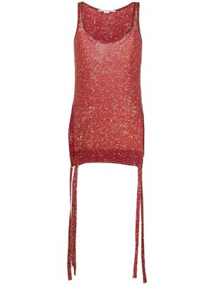 Stella McCartney débardeur à sequins brodés - Rouge