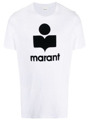 MARANT t-shirt en lin Karman à logo imprimé - Blanc