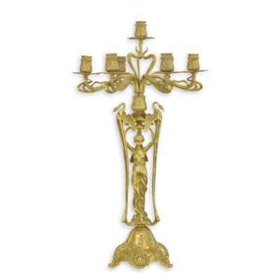 A SEVEN LIGHT BRONZE CANDELABRUM