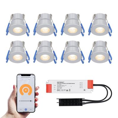 Set van 8 Milano Smart LED Mini Inbouwspots - Veranda spots - 12V 3W 200lm - Dimbaar - Wifi & Bluetooth - 2700K - IP65 waterdicht - RVS
