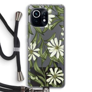 Wit bloemenpatroon: Xiaomi Mi 11 Transparant Hoesje met koord
