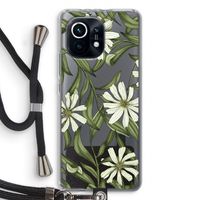 Wit bloemenpatroon: Xiaomi Mi 11 Transparant Hoesje met koord