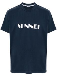 Sunnei t-shirt en coton à logo imprimé - Bleu