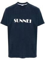 Sunnei t-shirt en coton à logo imprimé - Bleu