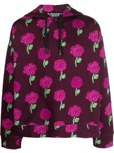Versace Jeans Couture hoodie imprimé en coton - Rose