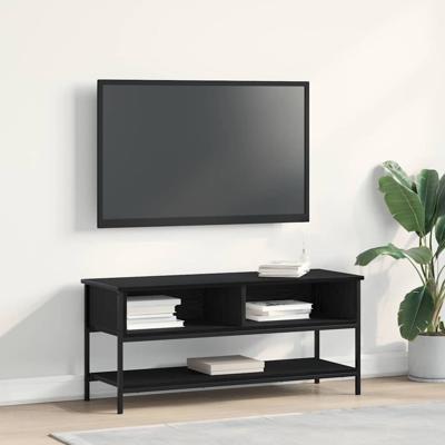 TV-kast Zwart eiken 100 x 35 x 45 cm Bewerkt hout