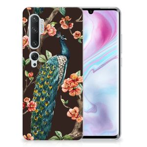 Xiaomi Mi Note 10 Pro TPU Hoesje Pauw met Bloemen