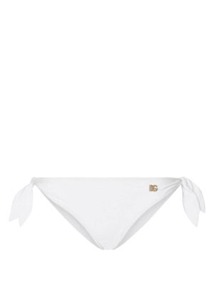 Dolce & Gabbana bas de bikini à plaque logo - Blanc