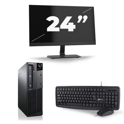 Lenovo ThinkCentre M93p SFF - Intel Core i7-4e Generatie - 16GB RAM - 256GB SSD - Windows 10 + 1x 24 inch Monitor