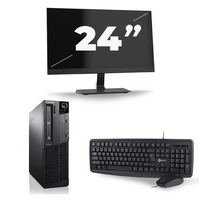 Lenovo ThinkCentre M93p SFF - Intel Core i7-4e Generatie - 16GB RAM - 256GB SSD - Windows 10 + 1x 24 inch Monitor