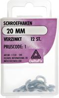 Schroefhaak 20mm verz 12st - Deltafix