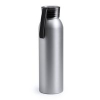 Aluminium drinkfles/waterfles met zwarte dop 650 ml