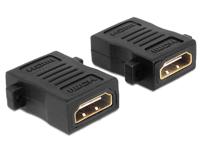 Delock 65509 HDMI Adapter [1x HDMI-bus - 1x HDMI-bus] Zwart Schroefbaar, Vergulde steekcontacten