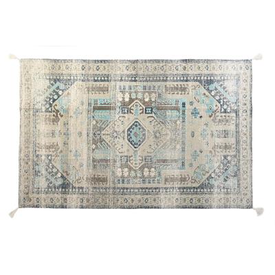 Tapijt DKD Home Decor Verouderde afwerking Blauw Katoen Arabisch (120 x 180 x 1 cm)
