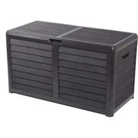 Eda Baya Garden Bay Plastic 420 Liter - Imitation Wood Decor - Antracite Grey - Made in Francia