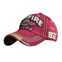 Katoen geborduurd patch wasbaar verstelbare Baseballcap (wijn rood)
