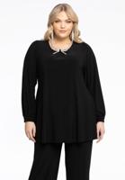 Yoek Tuniek Wide Bottom met strass strik | Zwart | Maat 54/56