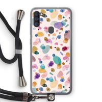 Terrazzo Memphis Pink: Samsung Galaxy A11 Transparant Hoesje met koord