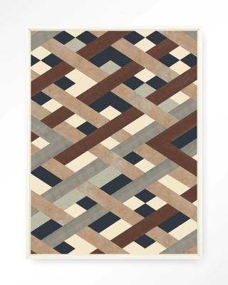 Urban Cotton Wandkleed 'Timber' 80 x 110cm in Floating Frame - off white